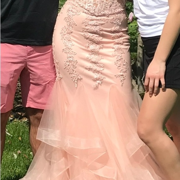 Beautiful dusty pink mermaid style, full bottom prom dress. - Picture 14 of 16